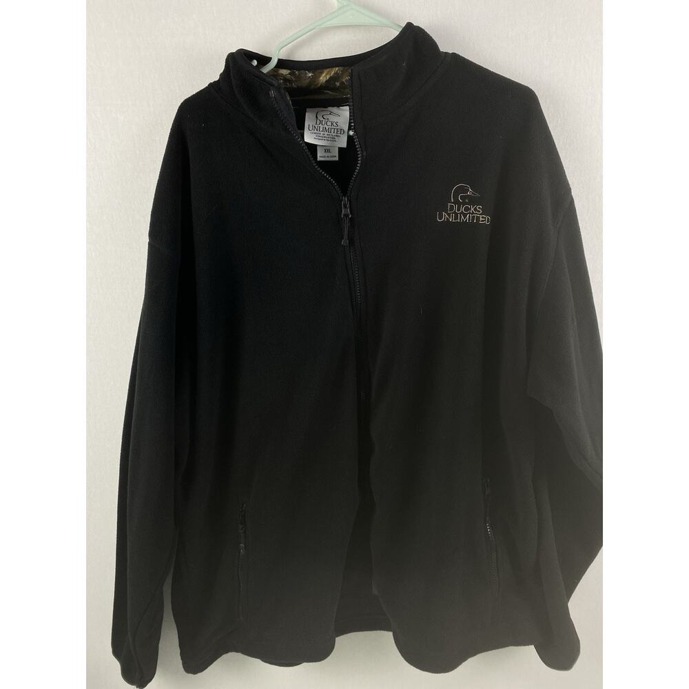 Ducks Unlimited Full Zip Fleece Jacket Mens 2XLarge Hunting Camo